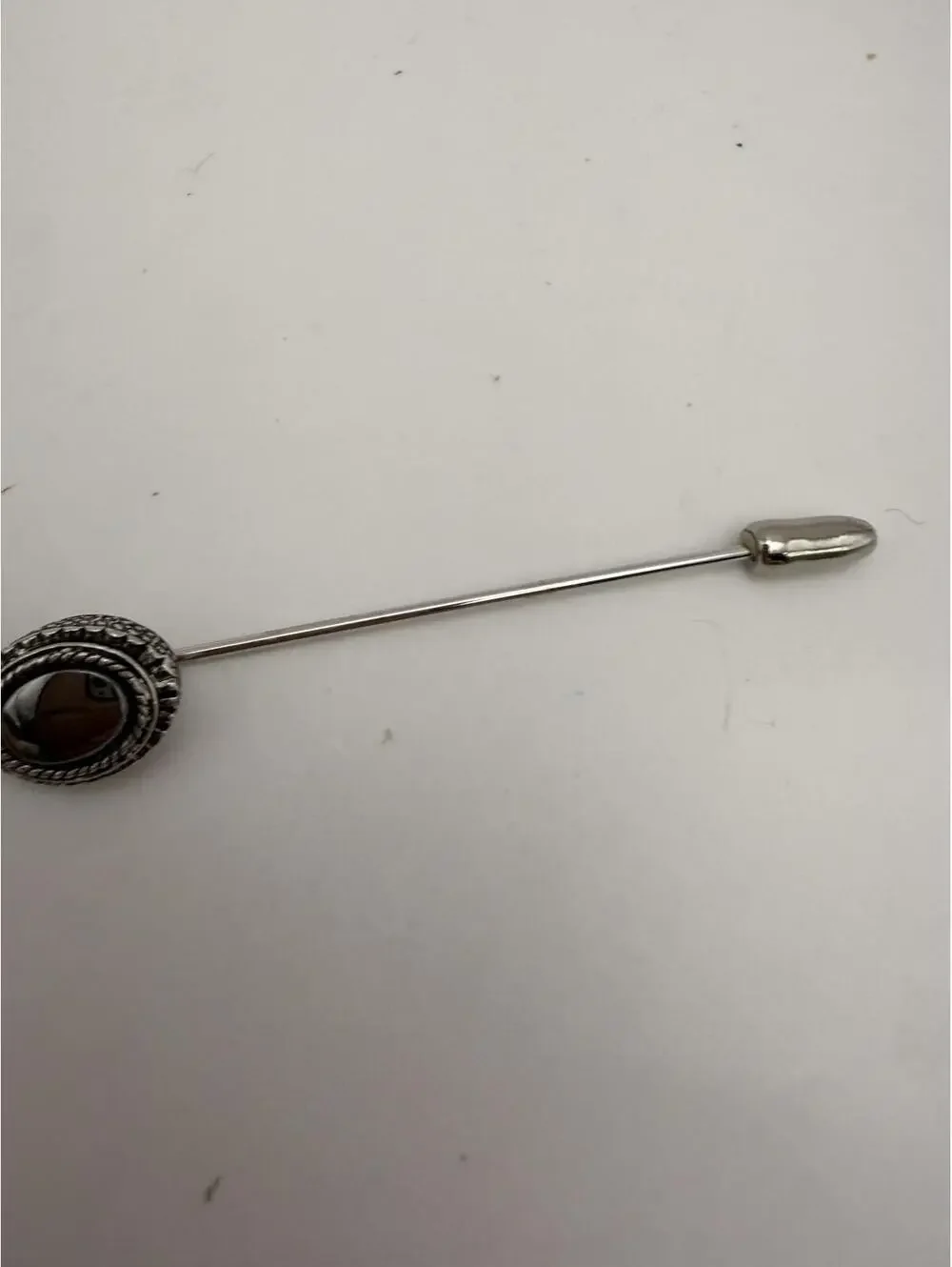 Sarah Coventry Vintage Silver Tone Stick Pin with Black Oval Stone